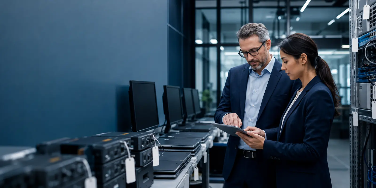 IT asset managers auditing tagged corporate technology and lifecycle records